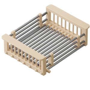 Teleskop-Abtropfkorb aus Stahl – Beige